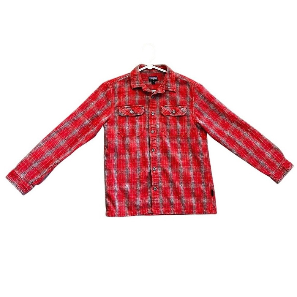 Patagonia Red Plaid Organic Cotton Flannel Shirt Men's Small - Picture 2 of 4